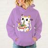 Neue Kawaii Katze isst Ramen Hoodies Damen Herren Teenager Lässiger Persönlichkeits-Pullover Mode Langarm Sweatshirt