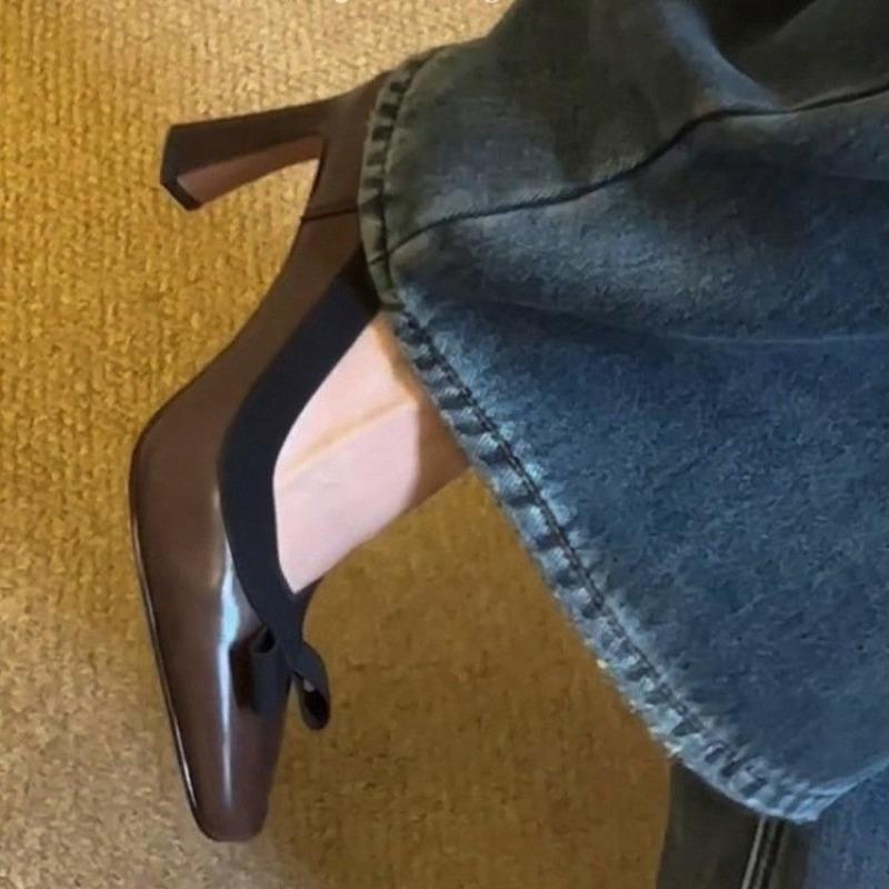 New Women's Retro Round Toe Elegant High Heels Ladies Cross Straps Shallow Party Dress Shoes Women Pumps Zapatos De Mujer