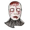 Scary Halloween Masque Realistic Horror Blood Masque Creepy White Cosplay Masque for Halloween Masquerade Party Costume Accessory