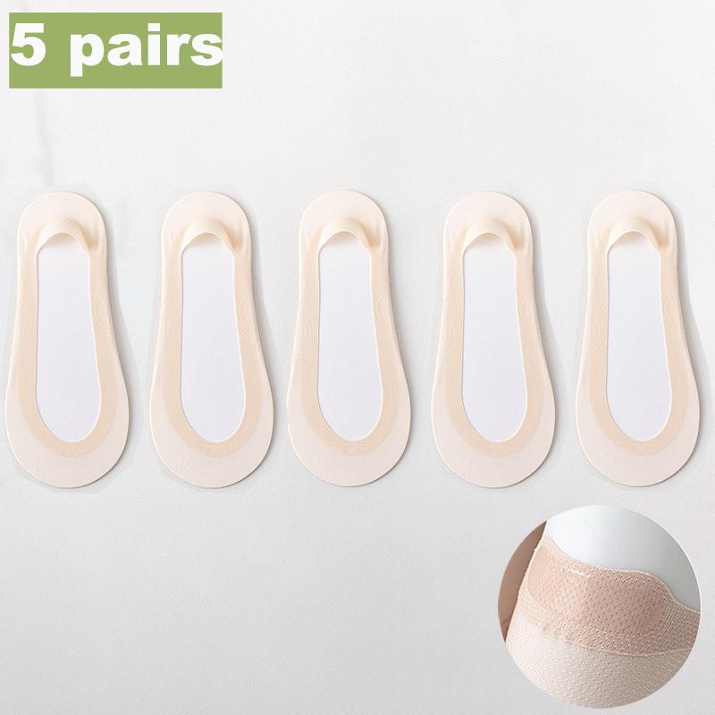 Women Socks Girl Lady Spring Summer Thin Ice Silk Non-slip Do Not Fall Off Sweat-absorbing Traceless Breathable Invisible Socks