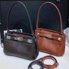 Nouveau sac Fubao en cuir de vachette 2025 sac à main en cuir véritable pour femme sous le bras rétro design de niche fermoir sac bandoulière messager