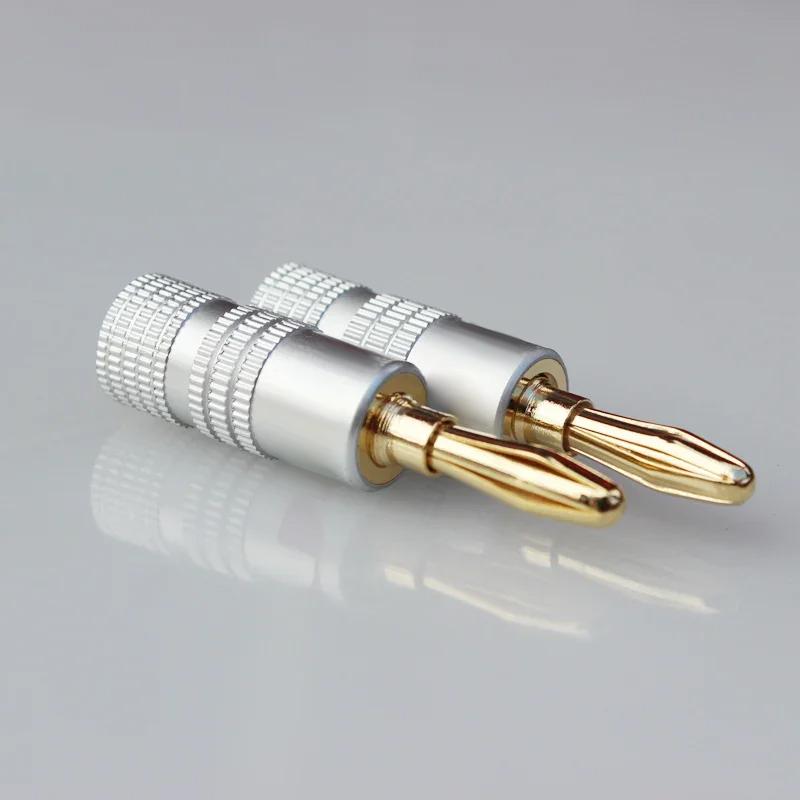 2/4/8/10/20/40pcs Banana Connector 4mm Speaker Banana Plugs 24K Copper Gold Plated 4mm Banana Jack Match with 4mm Binding Post