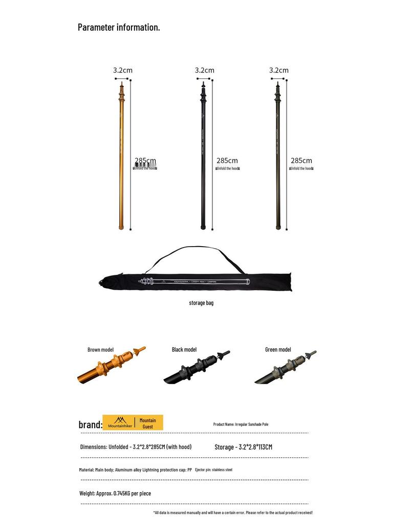 Lightweight Aluminum Telescopic Tent Pole for Outdoor Camping