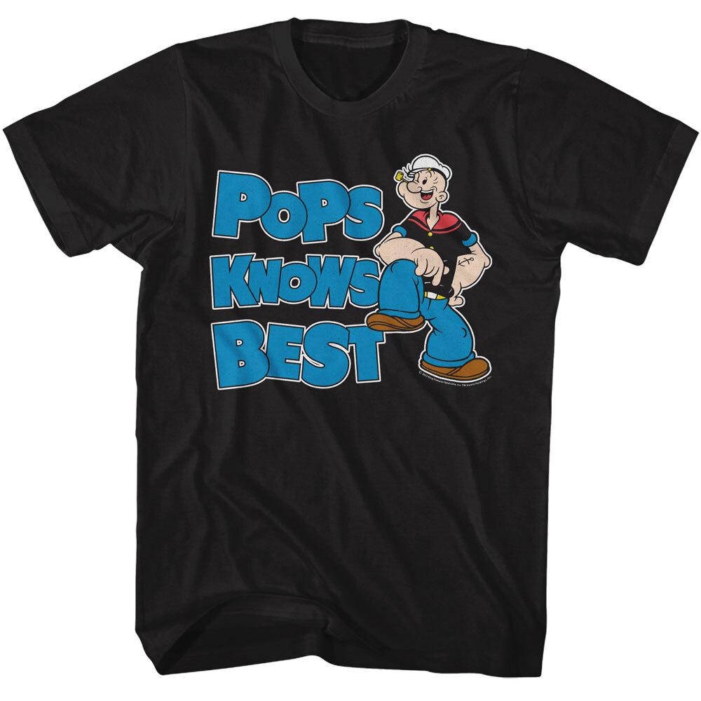 Popeye The Sailor Man Vintage Cartoon Pops Knows Best Men s T Shirt S