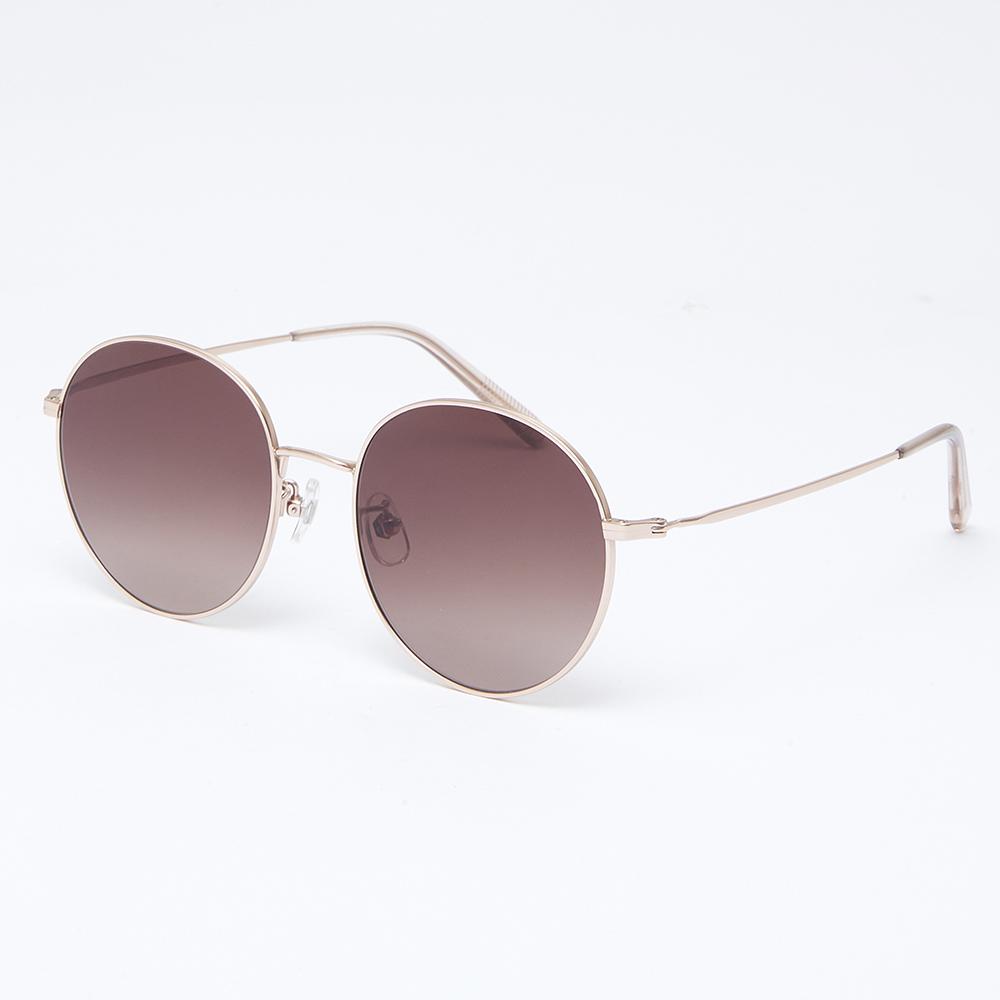 Alloaiweeo [Air Titanium] Al2502 2424G Air Titanium Round Rose Gold Sunglasses