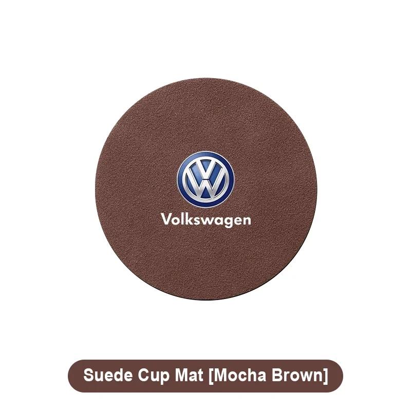 

For Volkswagen VW Car Coaster Water Cup Holder Anti-Slip Pad Suede Accessories For Volkswagen Golf-5 6 7 Bora Jetta POLO MK4 MK6 1pcs