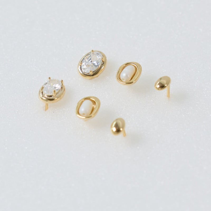Les Bijoux Philosophy LB_Gold Ellipse Earring Set