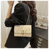 Casual Pure Color Shoulder Bag Woven Multi-Functional Chain Bag Handbag Women Girls