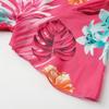 Women Floral Print Summer Dress V Neck Short Sleeve Wrinkle Free Belted