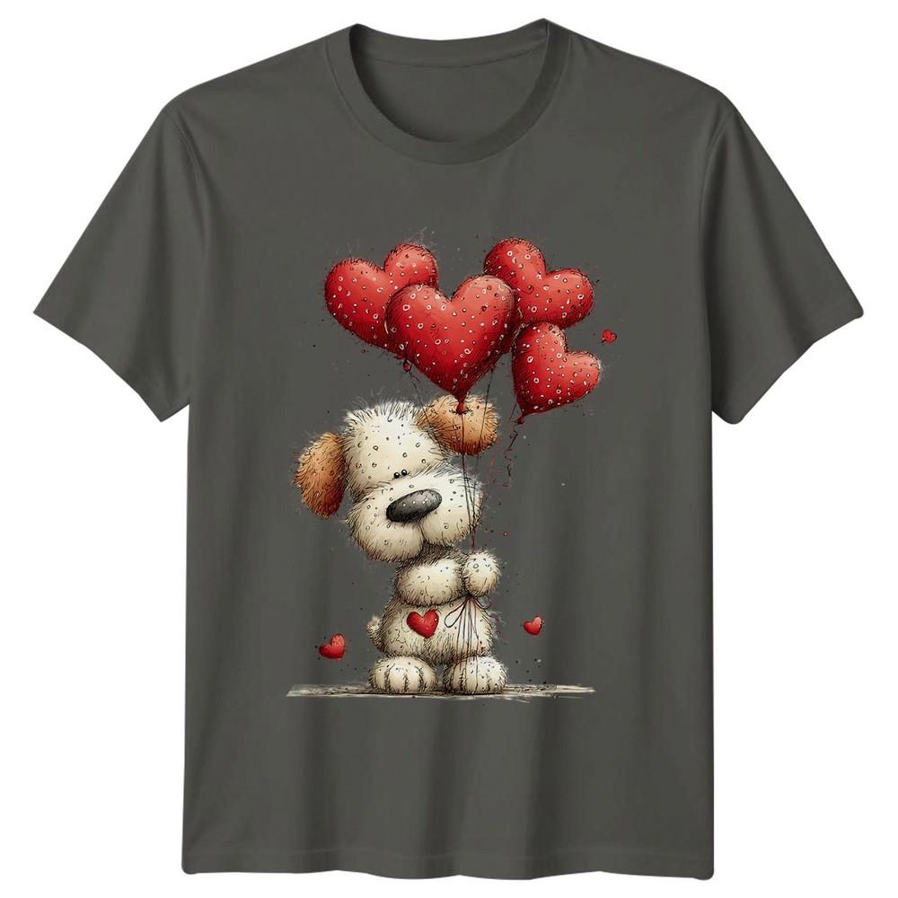 Puppy Love Hearts Dog Unisexs TShirt Unisexs Tee Graphic Unisex Top S