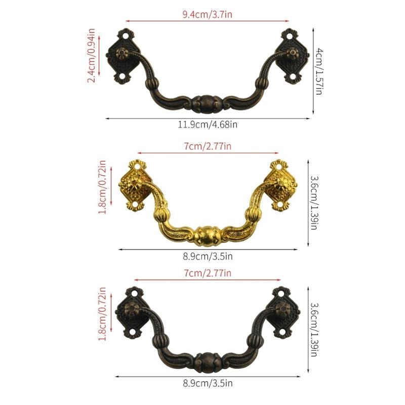 Drawer Rings Pulls Zincs Alloy Dressers Knob Cupboard Handle Vintage Furniture Handle Bedsides Cabinet Pull Hardware