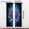 2pcs   2D flat printing Curtain a green flower Versatile Polyester Fabric  Without Electricity Festive Holiday Applies to