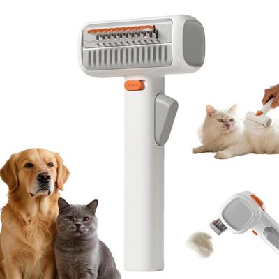 Pet Self-Detangling Grooming Comb 2-in-1 Deshedding Tool Gentle Undercoat Rake Pet Brush Removes