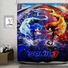 Sonic The Hedgehog White Shower Curtain, Bathroom Decorative Shower Curtain, Waterproof Shower Curtain With Hooks