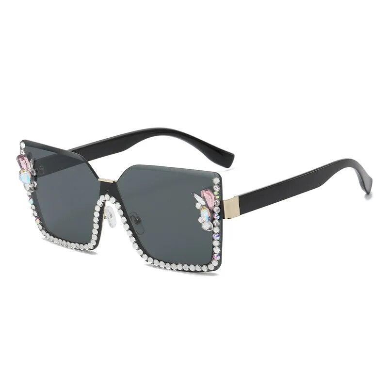 Big Square Shaped Diamond Sun Glasses Women  Designer Fashion Sun Glasses UV400 Outdoor Sun Protection Sunglasses