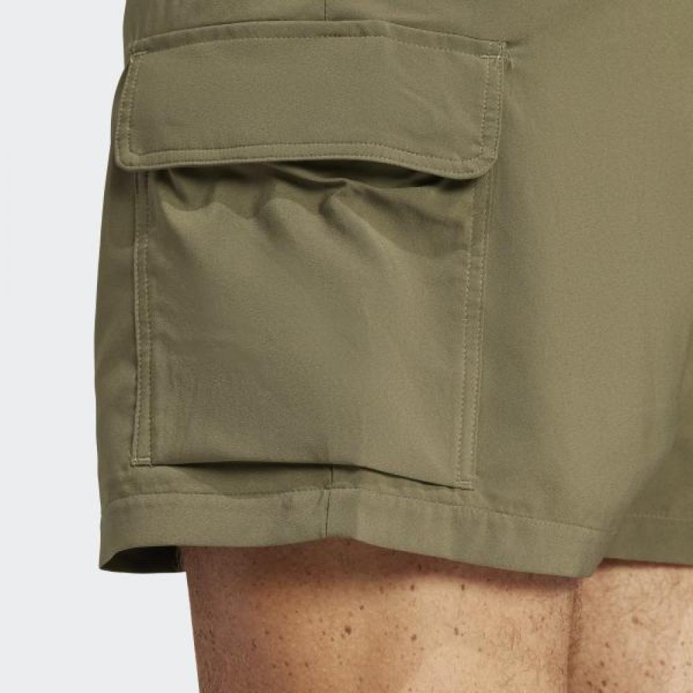 Adidas Unisex Essentials Small Logo Cargo Chelsea Shorts Daily Woven Shorts Khaki