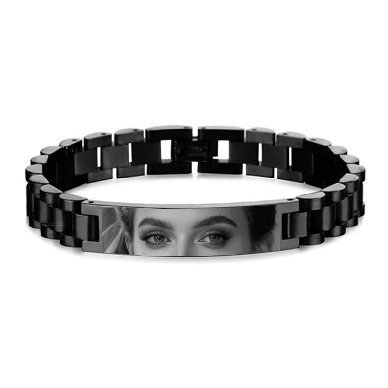 Individuelles Augen Foto Armband Personalisierte Augen Bild Armbänder Graviertes Auge des Liebhabers Edelstahl Valentinstags Schmuck Geschenk