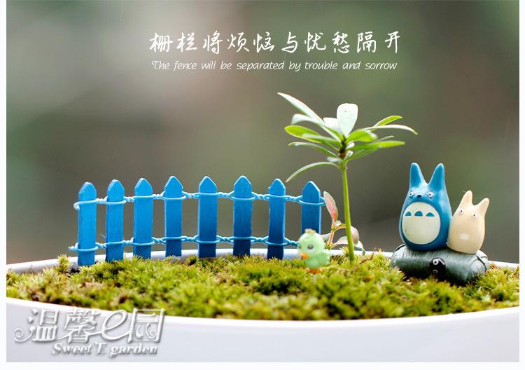 9.5*3cm Mini Wooden Fence DIY Miniature Fairy Garden Wood Barrier Dollhouse Showcase Craft Home Decor Garden Accessories