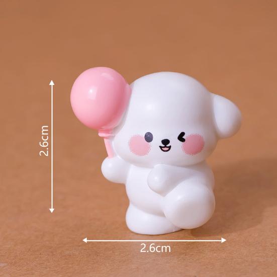 Miniature Dog Figurine for DIY Terrarium Dollhouse Decor Cute Resin Animal Statue for Fairy Garden Desktop Car Shelf Decoration Micro Landscape