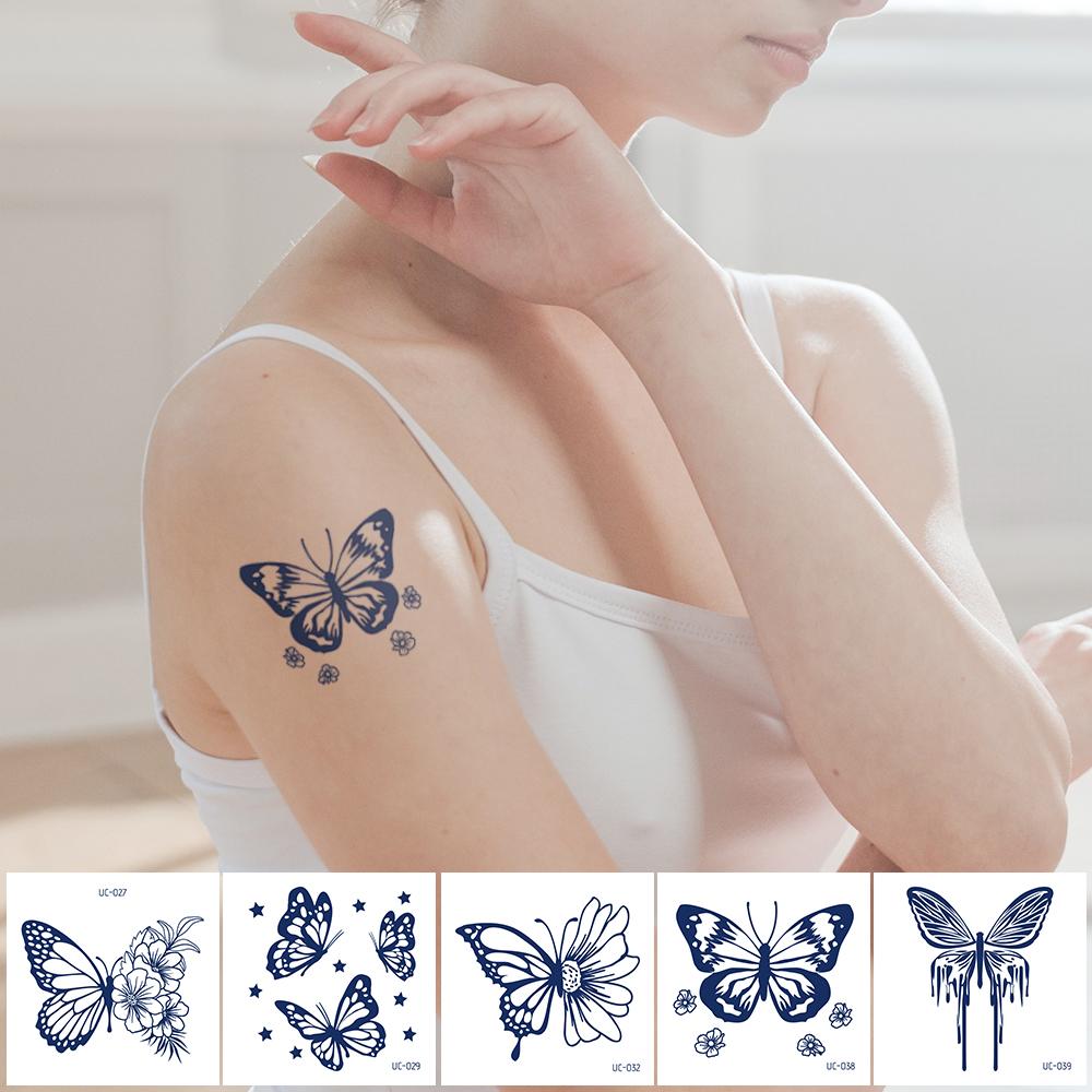 Multy-Sheets Women's Semi-permanent Durable Small Flower Tattoo Stickers Real Like