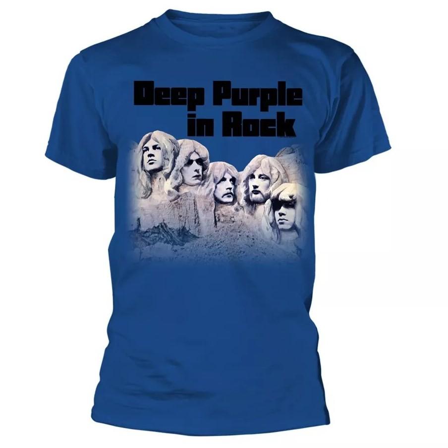 Deep Purple In Rock T-shirt S M L XL XXL 3XL T-shirt Blu T-shirt Ufficiale della Band