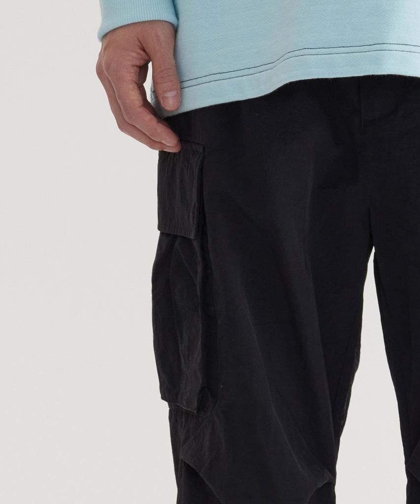 COVERNAT Semi-Wide Nylon Parachute Pants Black