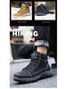 Men's Large Size Outdoor High-Top Hiking and Work Boots with Warm Cotton Lining
