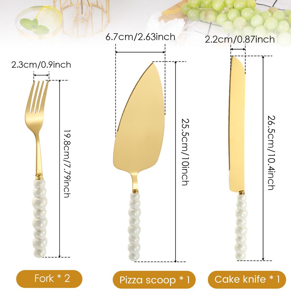 Tårt Skärset för Bröllop Elegant Tårtkniv och Serveringsset Tårtskärare Pajspatel för Födelsedag Årsdag Jul