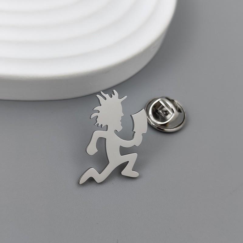 

European American Running Cartoon Character Brooch Cufflinks Sporty Style Personalized High-end Minimalist Hip-hop Trendy Accessories 14k
