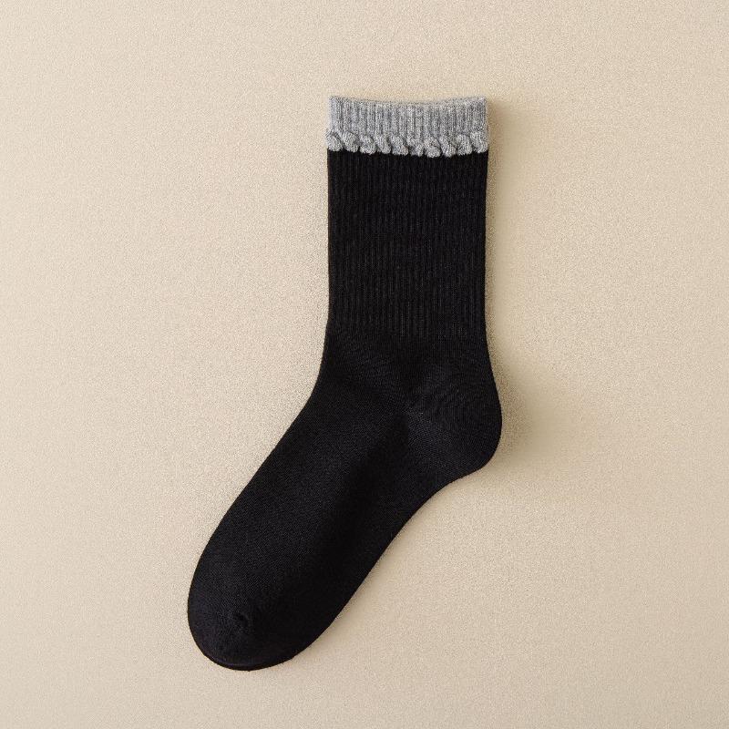 Ladies' Autumn and Winter Bubble Thigh-high Socks, Versatile High Rubber Band Vertical Stack Socks, Boneless Socks