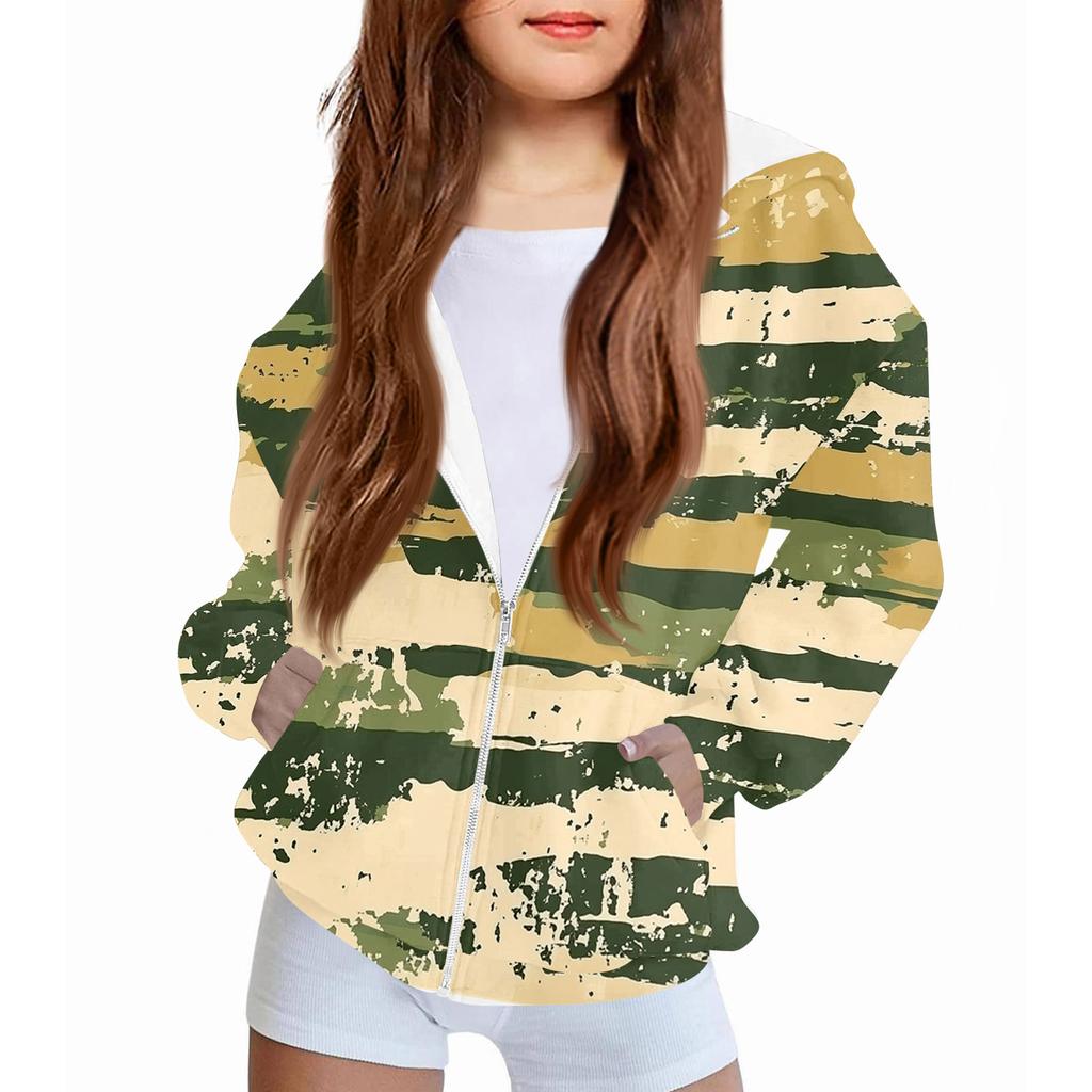 Children's Fashion Christmas Printed Long Sleeved Hooded Sweatshirt Girls' Hoodie Jacket