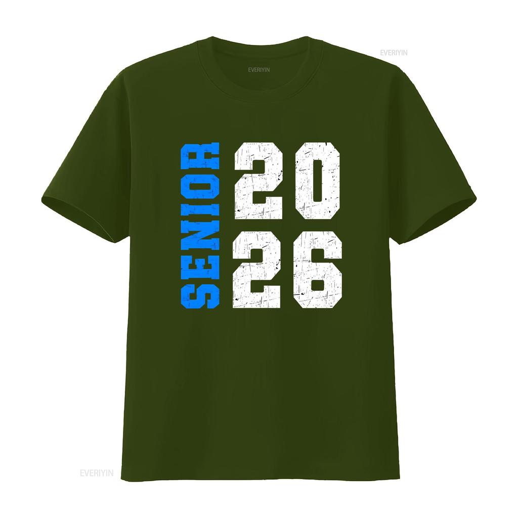 Senior 2026 T Shirt Class Of College High School Graduate vintage Washed Soft homme Stretched designer clothes Slightly Stylish