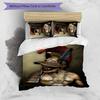 Gladiator Helmet 3pcs Bedding Set Duvet Cover Closure Includes 1 Duvet Cover & 2 Pillowcases for All Seasons Bedroom Home Dorm Decor