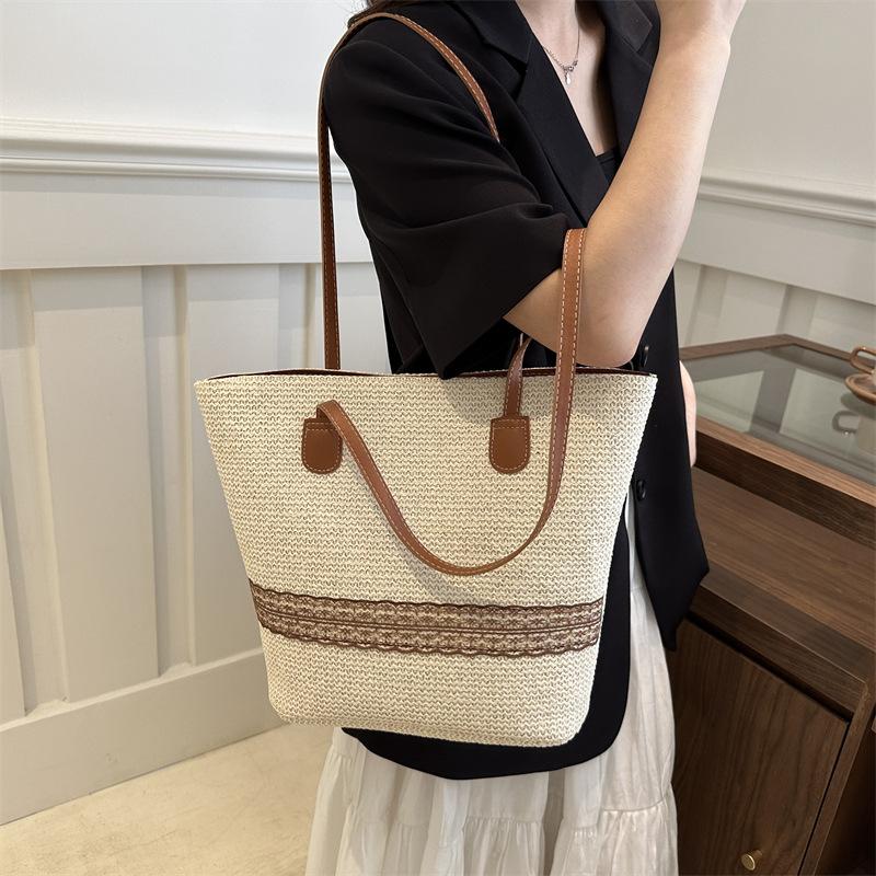 Tasche Damen 2025 Neue Mode Einfache Große Kapazität Tragetasche Frühling Lässig Schön Atmosphärisch Schultertasche