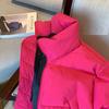 Высококачественная модная простая куртка с хлопковой подкладкой 2024 года, зимняя утепленная куртка с воротником-стойкой из хлопка, пальто с высокой талией