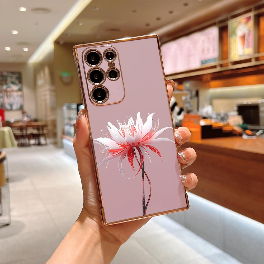 Premium Flower Printing Phone Case For Samsung Galaxy S24 S23 S22 S21 S20 Ultra Plus FE 5GA35 A53 A54 A55 A71 A72 A73 Soft Cover