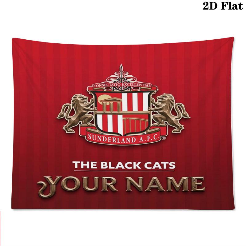Sunderland A.F Custom Name Wall Tapestry Aesthetic Wall Hanging Printed Fabric Blanket Decorative Tapestries for Bedroom Living Room Home Decor