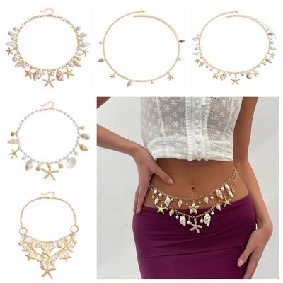 Shell Women's Shell Bracelet Necklace Body Jewelry Shell Starfish Bodychain  Photo Props