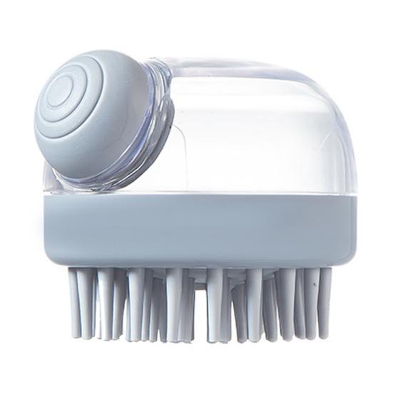Shampoo Massage Brush with Soft Silicone Teeth Built-in Liquid Dispenser Detachable Design Pet Bathing Brush