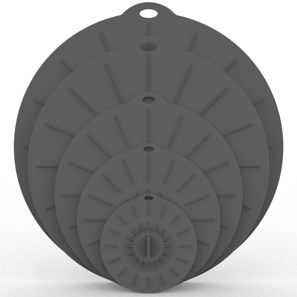 Conjunto de Tampas de Silicone para Conservação de Alimentos: Conjunto de 5 Tampas Anti-Transbordamento e à Prova de Poeira para Panelas e Tigelas de Micro-ondas