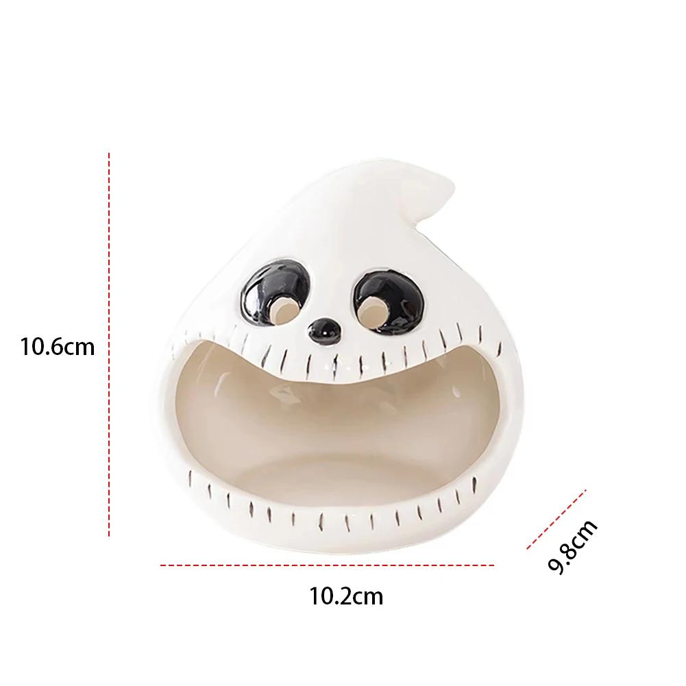 Candle Lights Holder Kawaii Ceramic Ghost Candlestick Halloween Scary Atmosphere Ornaments Party Desktop Decoration Props Gift