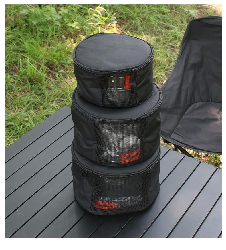 Portable Camping Cookware Set with Tableware Storage Bag