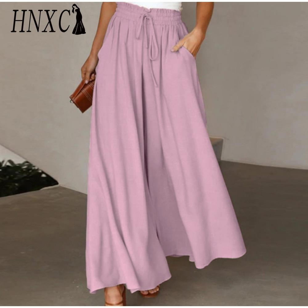 

HNXC Женские модные повседневные брюки и капри с однотонным принтом XXL розовый