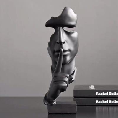 PDTO Resin Figure Statue Abstract Sculpture Decor Silence Men Modern Home Ornament