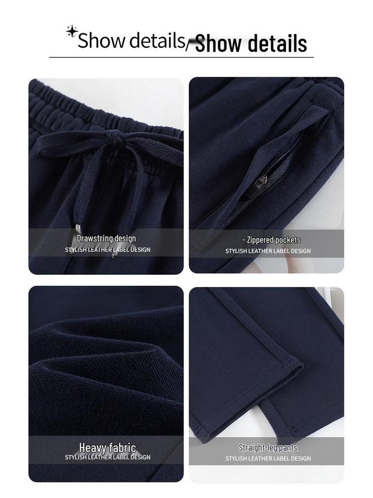 New Winter High-Waist Fleece-Lined Embroidered Pants - Women's Loose-Fit Warm Sweatpants
