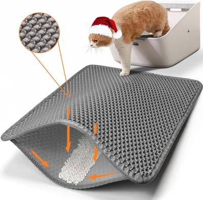 Cat Litter Mat Cat Litter Trapping MatHoneycomb Double Layer Design UrineWater Proof MaterialScatter Control
