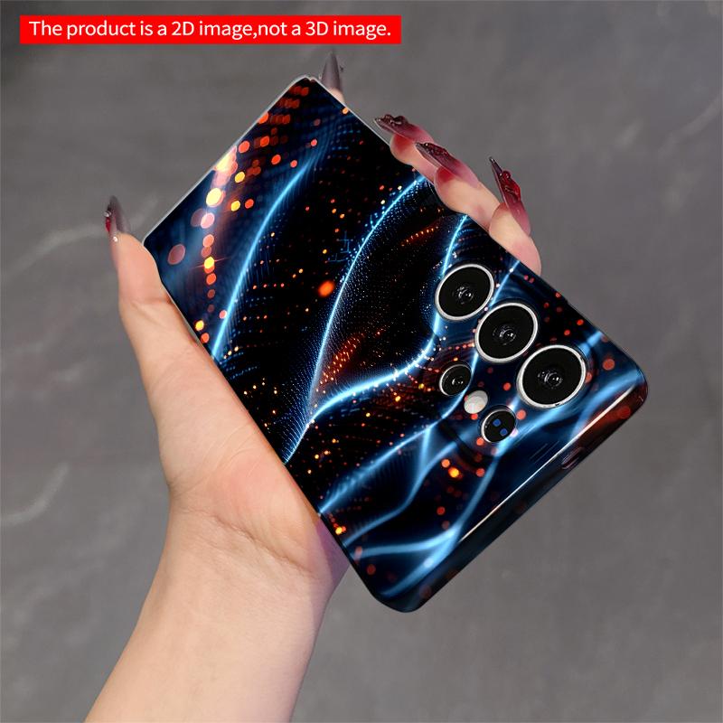 2DFlat Samsung Phone Case Neon Wave Data Flow Applicable To Galaxy S22 S23 S24 S25ULTRA S26 A12 A13 A14 A15 A16