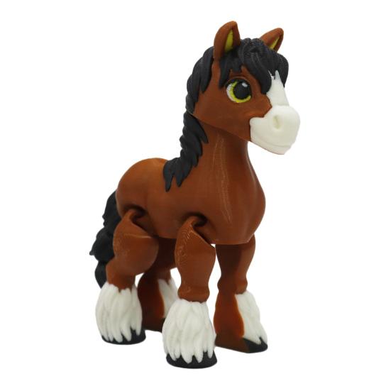 3D Printed Horse Figurine Movable Joints Pony Statue Stress Relief Fidget Toy Educational Animal Model Desktop Decoration Ornament