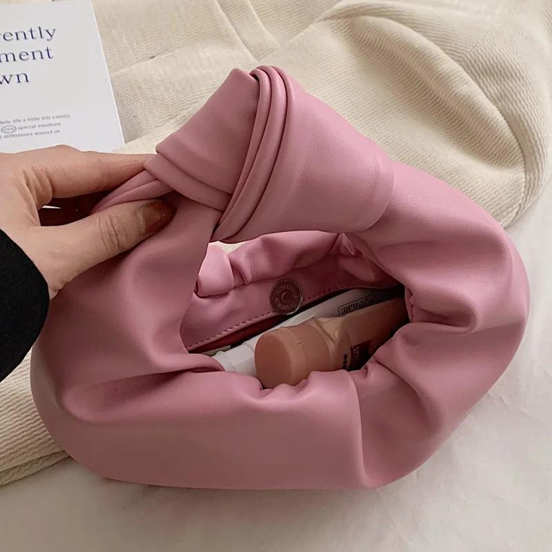 PU Leather Small Bag for Women Shoulder Bag Ruched Party Bag  Fashion Ladies Messenger Bags  Crossbody
