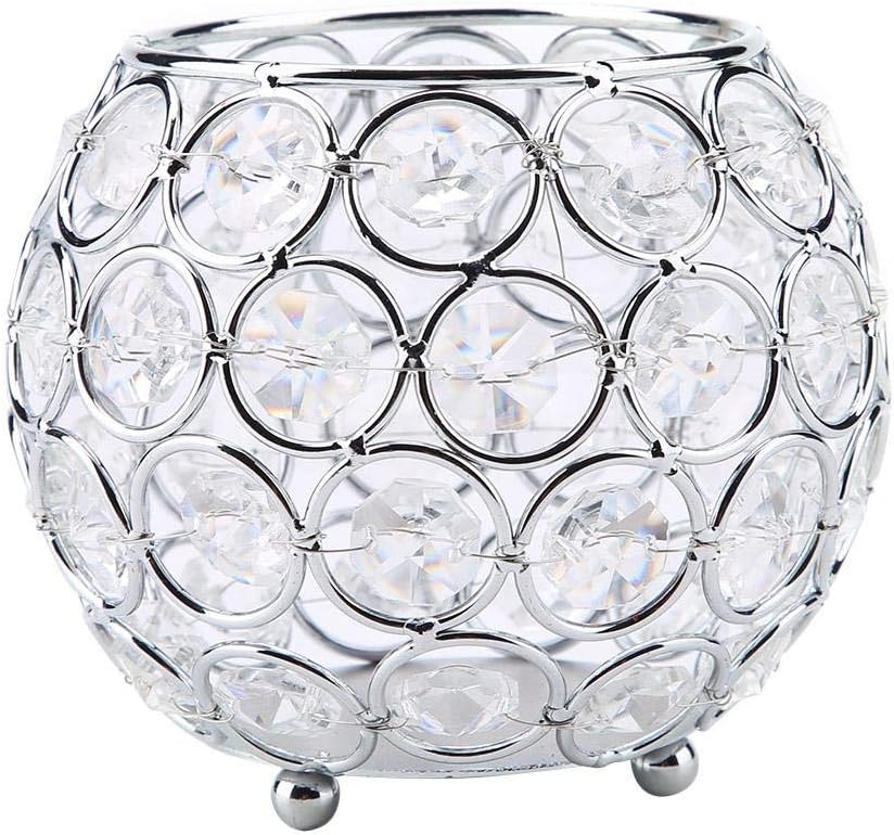 

Crystal Candle Holder Votive Tealight Candle Holders for Wedding Home Table Decor Candle Lantern Party, As a Gift (Golden) серебряный